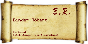 Binder Róbert névjegykártya
